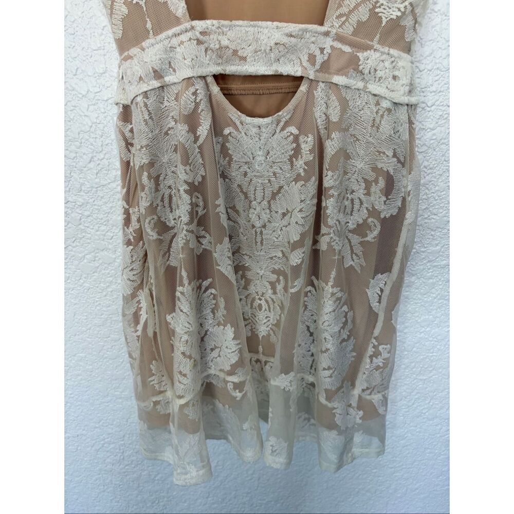 For Love & Lemons San Marcos Open Back Lace Mini Dress Ivory Size XS - Picture 10 of 12
